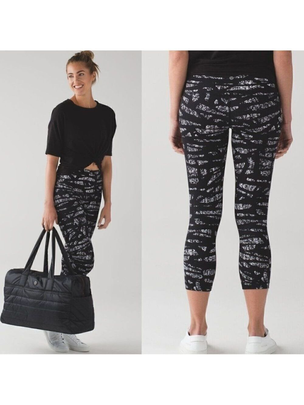 Lululemon | Wunder Under Crop (Hi-Rise) in Graf Black White
